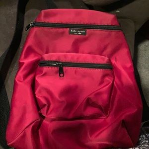 Vintage nylon kate spade mini backpack red